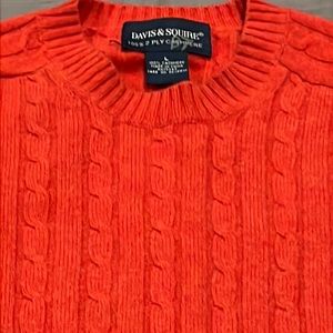 Davis and Squire 100% two ply cashmere cable large burnt orange sweater